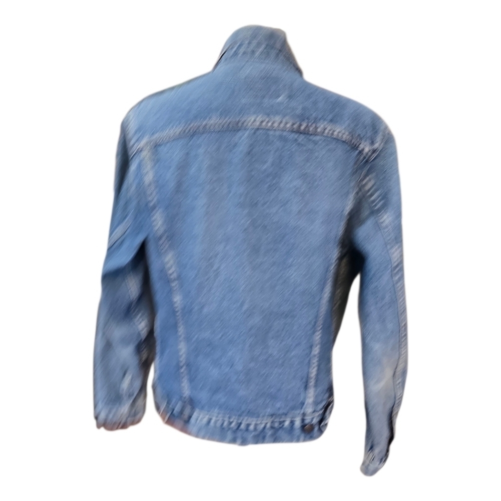 Levi's Made In USA Vintage Button Front Trucker Blue Jean Jacket 40L - Picture 4 of 7